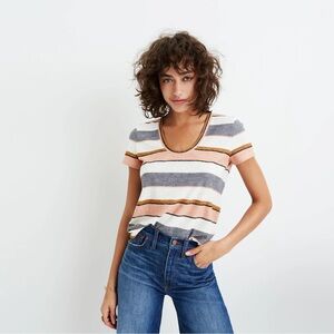 Madewell Alto Scoop Tee in Eller Stripe